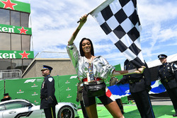 Winnie Harlow, and chequered flag