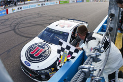 Kevin Harvick, Stewart-Haas Racing, Ford Fusion Jimmy John's celebrates