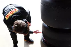  A Pirelli tyre technician at work