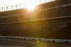 Race action in to the sunset