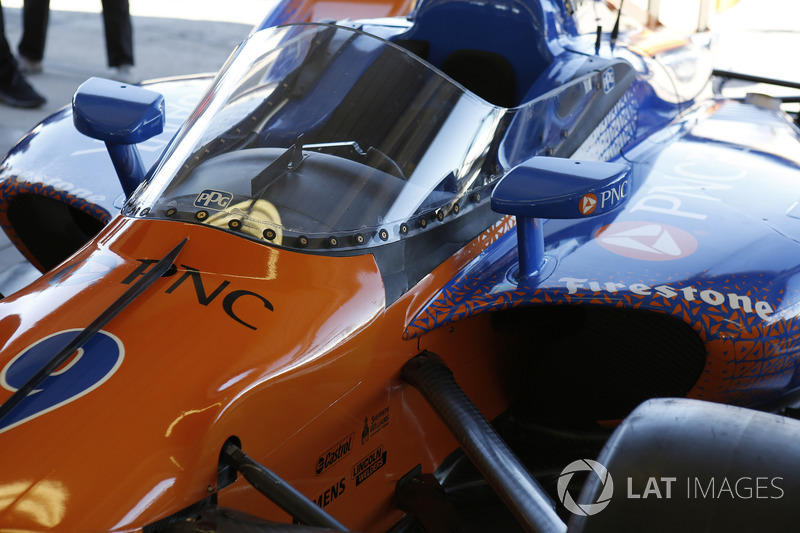 Scott Dixon, Chip Ganassi Racing Honda prueba el aeroscreen