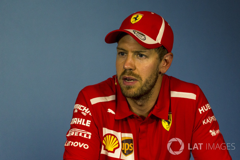 Sebastian Vettel, Ferrari, en rueda de prensa