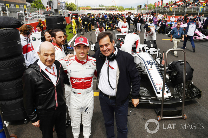 Charles Leclerc, Sauber and Peter Sauber, on the grid