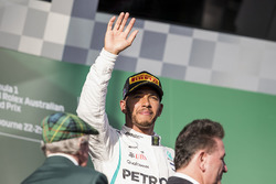 Lewis Hamilton, Mercedes AMG F1, 2nd position, on the podium