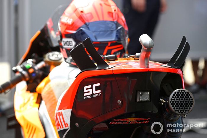 Moto de Marc Márquez, equipo Repsol Honda