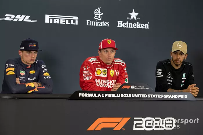 Max Verstappen, Red Bull Racing, Kimi Raikkonen, Ferrari y Lewis Hamilton, Mercedes AMG F1