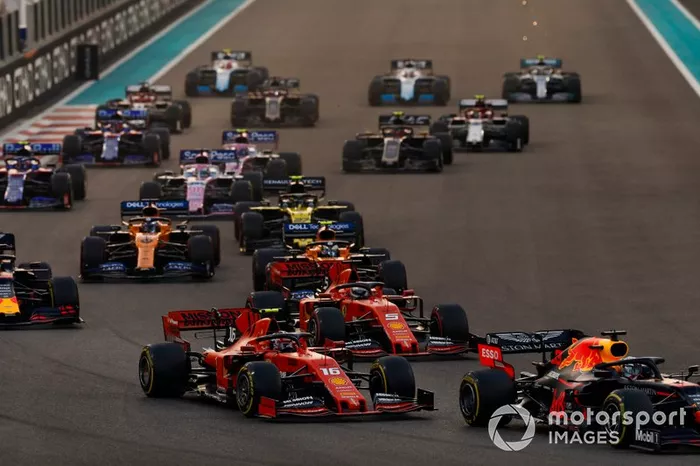 Max Verstappen, Red Bull Racing RB15, Charles Leclerc, Ferrari SF90, Sebastian Vettel, Ferrari SF90, Lando Norris, McLaren MCL34, Alexander Albon, Red Bull RB15, Carlos Sainz Jr., McLaren MCL34