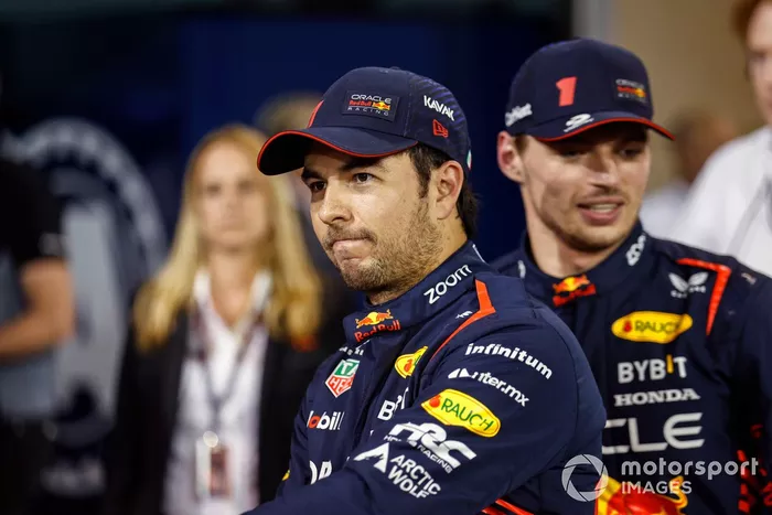 Sergio Pérez, Red Bull Racing, en Parc Ferme tras la clasificación