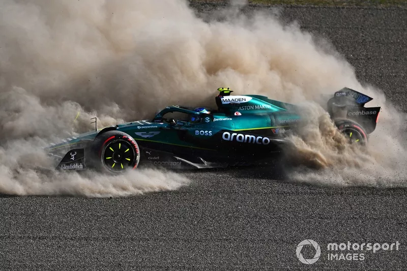 Fernando Alonso, crash de l'Aston Martin Racing