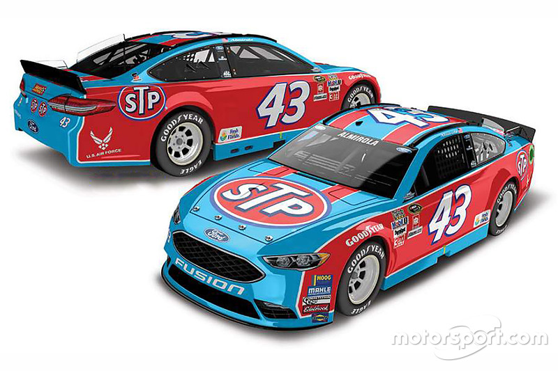 Aric Almirola, Richard Petty Motorsports Ford esquema especial  retro