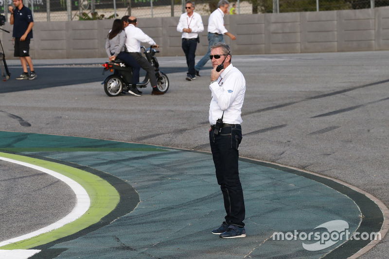 Mike Webb, MotoGP race director, at new chicane to replace turn 12