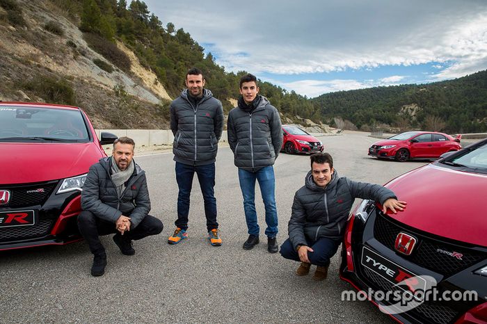 Marc Márquez y Dani Pedrosa con el Honda Civic TypeR