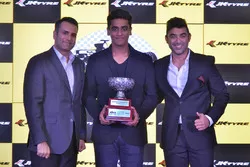 Nayan Chatterjee Second Runner trophy in the  EURO JK 16 Category with Armaan Ebrahim