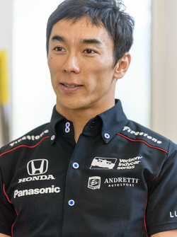 Takuma Sato sitting for Borg-Warner Trophy bust