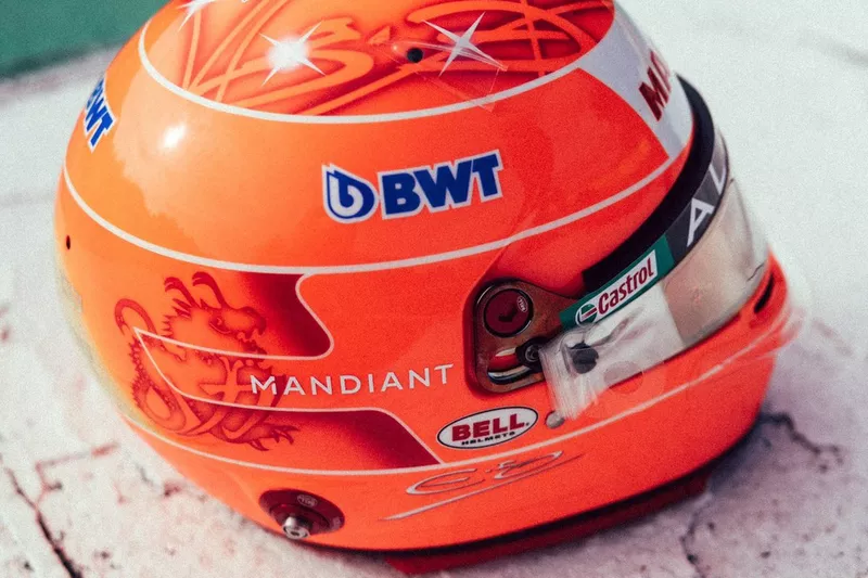 Le casque d'Esteban Ocon, Alpine