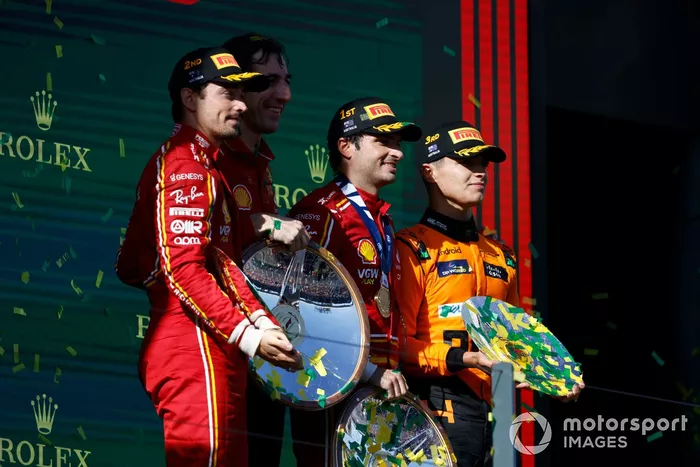 2024: 1. Carlos Sainz, 2. Charles Leclerc, 3. Lando Norris