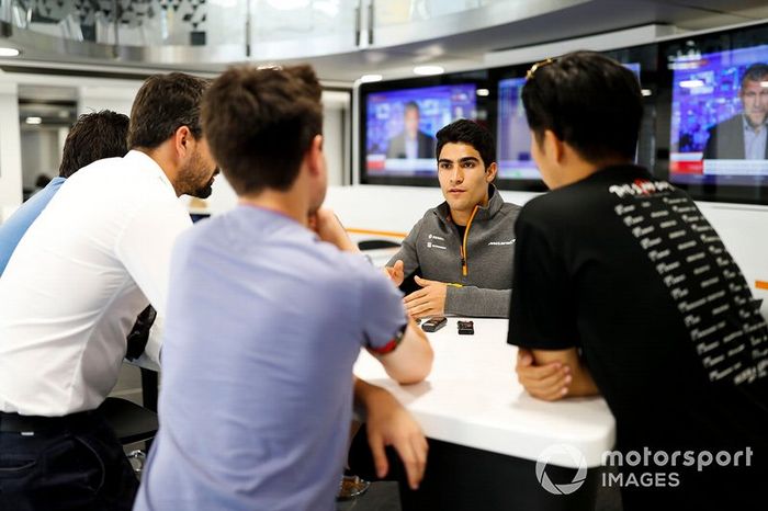 Sergio Sette Camara, McLaren speaks to the media