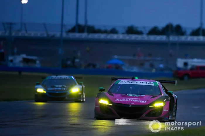 #86 Meyer Shank Racing w/Curb-Agajanian Acura NSX GT3, GTD: Mario Farnbacher, Matt McMurry, #57 Heinricher Racing w/MSR Curb-Agajanian Acura NSX GT3, GTD: Alvaro Parente, Misha Goikhberg    
