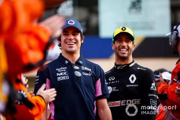 Lance Stroll, Racing Point y Daniel Ricciardo, Renault F1 Team 