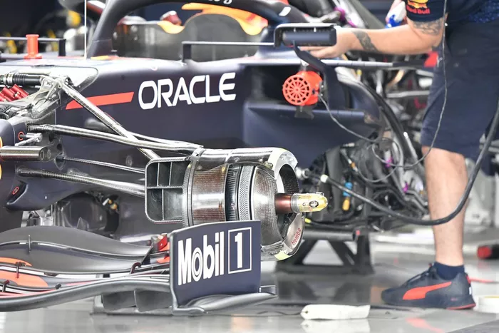 Red Bull Racing RB16B front brake drum detail