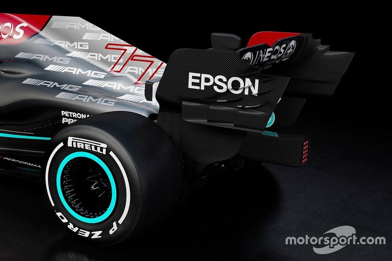 Detalle trasero del Mercedes AMG F1 W12