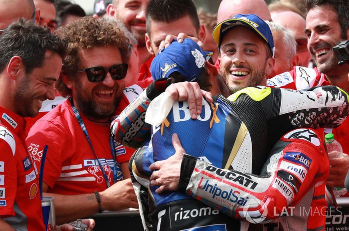 Race winner Andrea Dovizioso, Ducati Team, Cal Crutchlow, Team LCR Honda