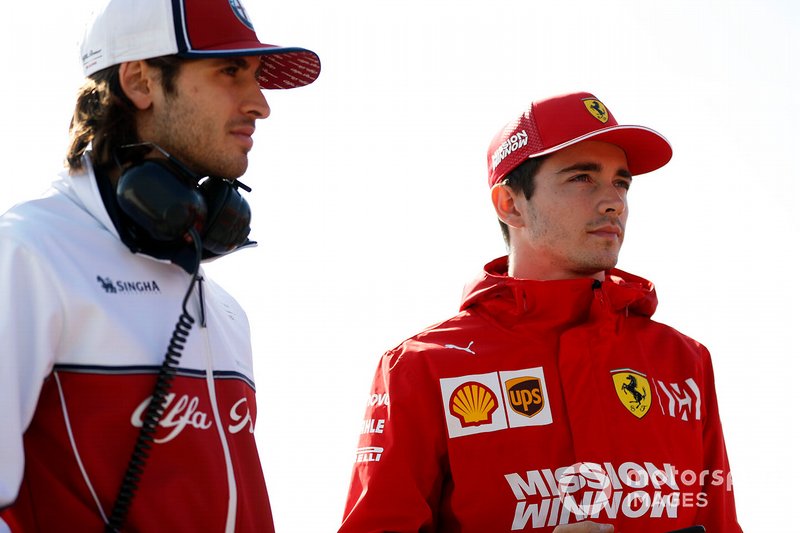 Antonio Giovinazzi, Alfa Romeo Racing e Charles Leclerc, Ferrari
