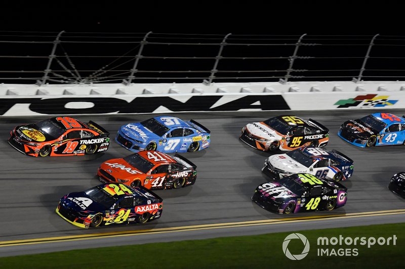 William Byron, Hendrick Motorsports, Chevrolet Camaro Axalta, Martin Truex Jr., Joe Gibbs Racing, Toyota Camry Bass Pro Shops, Daniel Suarez, Stewart-Haas Racing, Ford Mustang Haas Automation, Chris Buescher, JTG Daugherty Racing, Chevrolet Camaro Kleenex Wet Wipes, Jimmie Johnson, Hendrick Motorsports, Chevrolet Camaro Ally, Parker Kligerman, Gaunt Brothers Racing, Toyota Camry Gaunt Brothers Racing / Toyota, Matt DiBenedetto, Leavine Family Racing, Toyota Camry Procore