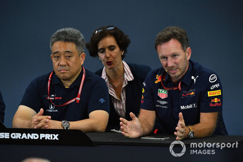 Генеральный менеджер Honda Motorsport Масаси Ямамото и руководитель Red Bull Racing Кристиан Хорнер