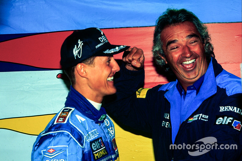 Race winner Michael Schumacher, Benetton, Flavio Briatore