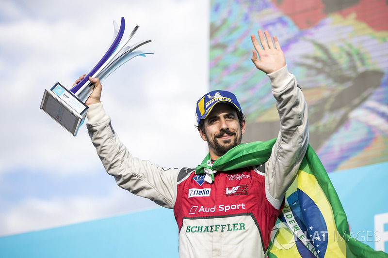 Lucas di Grassi, Audi Sport ABT Schaeffler, on the podium