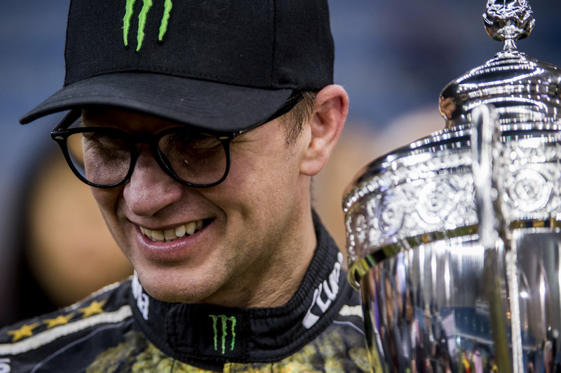 Petter Solberg with his trophy