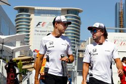 Fernando Alonso, McLaren and team-mate Jenson Button, McLaren