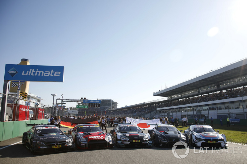 DTM and Super GT cars in the starting grid