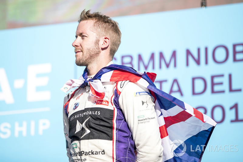 Sam Bird, DS Virgin Racing, on the podum