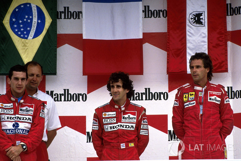 1988: 1. Ален Прост, 2. Айртон Сенна, 3. Герхард Бергер
