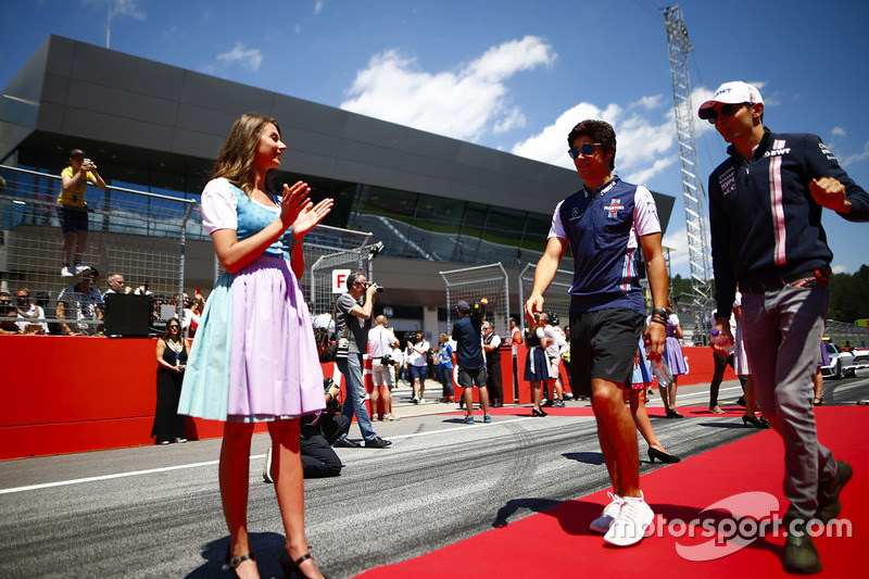 Lance Stroll, Williams Racing, and Esteban Ocon, Force India