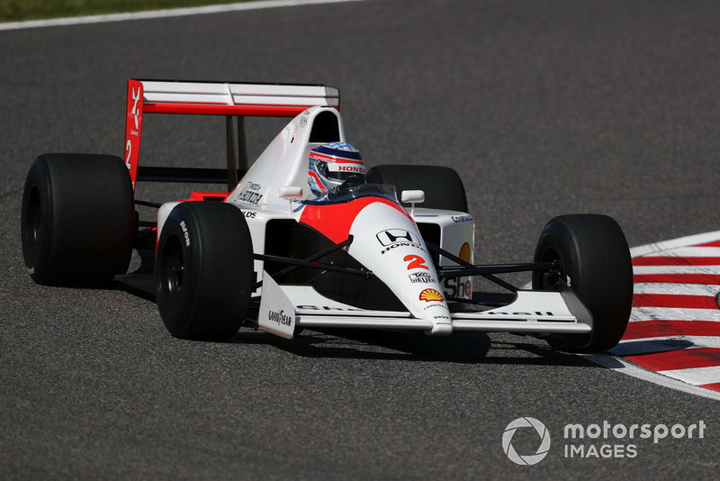 Takuma Sato, McLaren Honda MP4-7A, acara demonstrasi lap Perayaan Legenda F1 ke-30