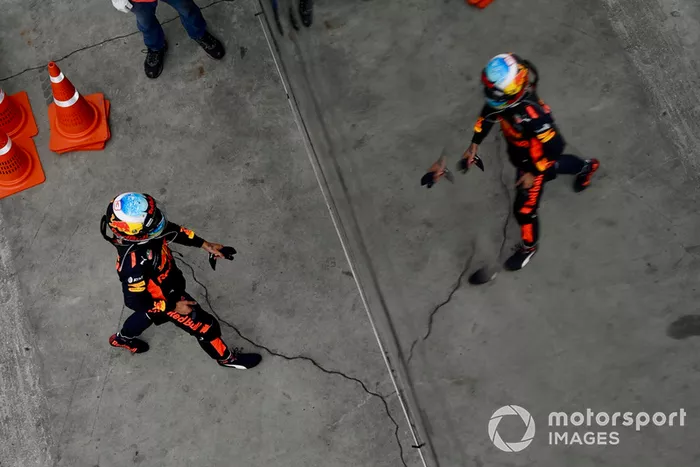 Daniel Ricciardo, Red Bull Racing en parc ferme 