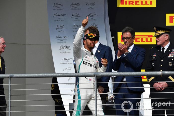 Podio:  tercer lugar Lewis Hamilton, Mercedes AMG F1