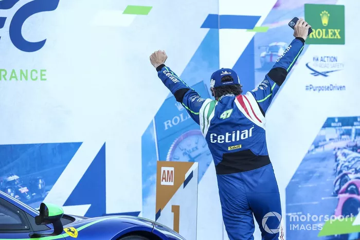 #47 Cetilar Racing Ferrari 488 GTE EVO: Roberto Lacorte, Giorgio Sernagiotto, Antonio Fuoco celebran