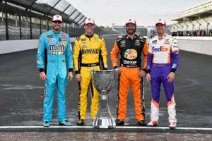  Kyle Busch, Joe Gibbs Racing, Toyota Camry M&M's,  Erik Jones, Joe Gibbs Racing, Toyota Camry STANLEY,  Martin Truex Jr., Joe Gibbs Racing, Toyota Camry AOI and  Denny Hamlin, Joe Gibbs Racing, Toyota Camry FedEx Express