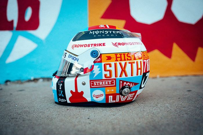 Casco especial de Valtteri Bottas, Mercedes para el GP de Estados Unidos 