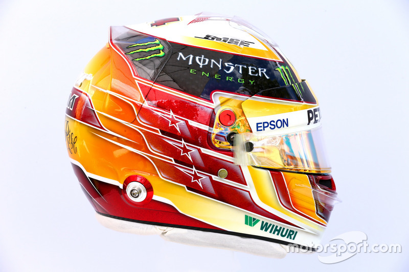 Le casque de Lewis Hamilton, Mercedes AMG F1 W08