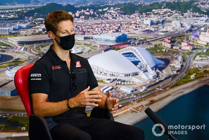 Romain Grosjean, Haas F1 en la conferencia de prensa