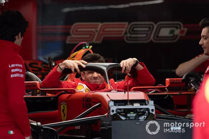 Charles Leclerc, Ferrari, nell'abitacolo della Ferrari SF90 