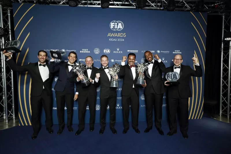 Lucas Moraes, Armand Monleon, Nasser Al-Attiyah, Edouard Boulanger, Ellen Bart, Christian Gakwaya, Presidente del Rwanda Automobile Club, Timo Gottschalk