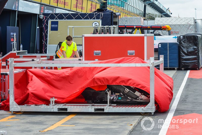 Set up in progress in the pitlane