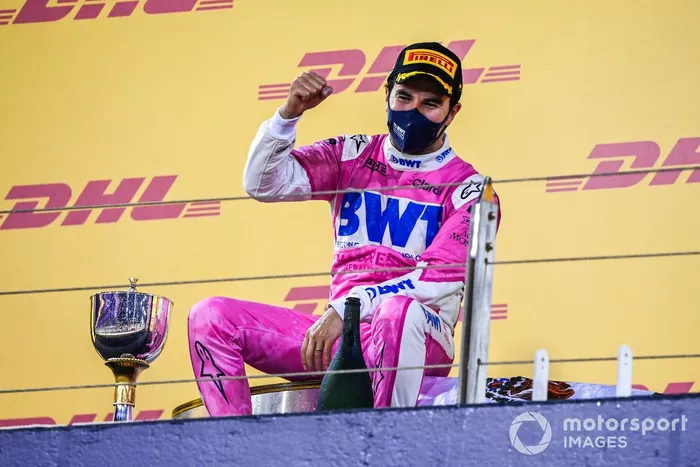 Podio: ganador de la carrera Sergio Pérez, Racing Point
