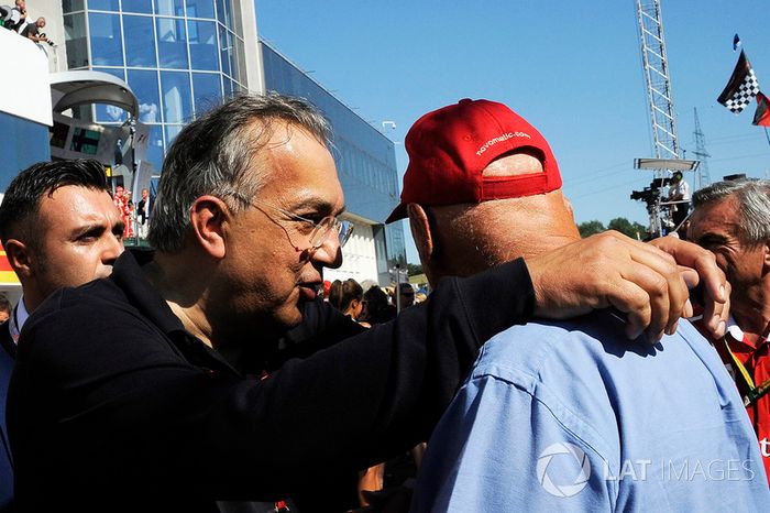 Sergio Marchionne, CEO de FIAT y Niki Lauda, Mercedes AMG F1 W08 - Presidente no ejecutivo